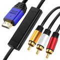 HDMI to RCA 6FT Cable with IC, HDMI Male to 3-RCA BL AV Cable Video Audio by YOTETION
