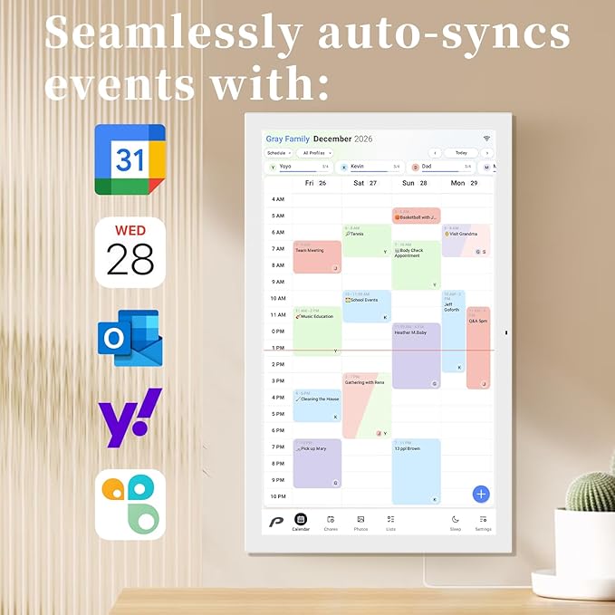 Digital Calendar, 21.5 inch Wall Planner & Chore Chart, FULL HD Interactive - Image 2
