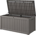 Outdoor Storage Box, 120 Gallon Deck Box, Resin Waterproof Outside Storage Bench by NUNULAB