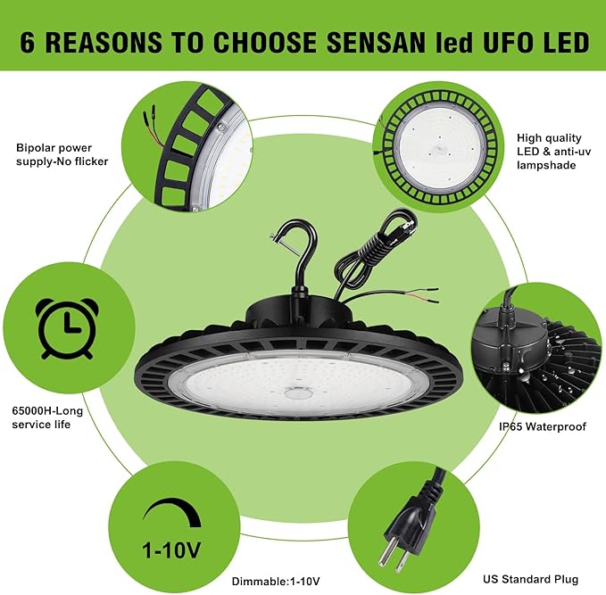 UFO Led High Bay Light 150W 4PACK 5000K High Bay Led Shop Lights 22500lm - Image 3