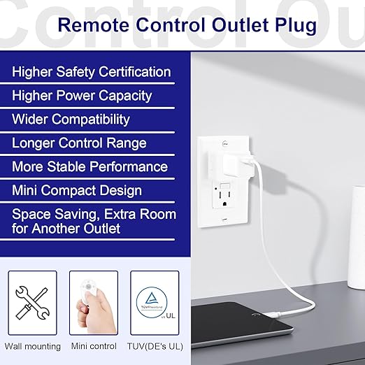 Greencycle Remote Control Outlet, Wireless Light Switch and Outlet Plug - Image 9