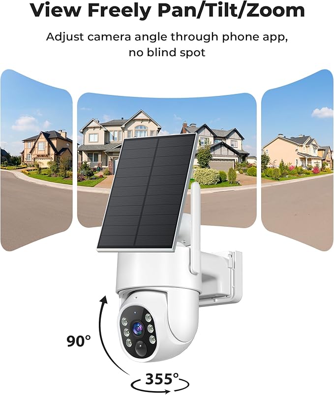 Gianteye 4MP Solar Security Cameras Wireless Outdoor, WiFi Security Camera - Image 6