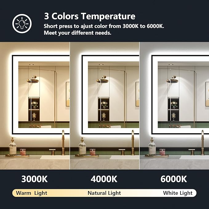 YEELAIT 24x30 Inch LED Bathroom Mirror - Image 5