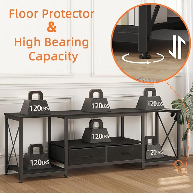 GYIIYUO TV Stand with Fabric Drawer - Image 5