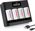 Tenergy 4 Pack Centura Lite D Size Batteries and TN486U 5-Bay Universal Battery by Tenergy