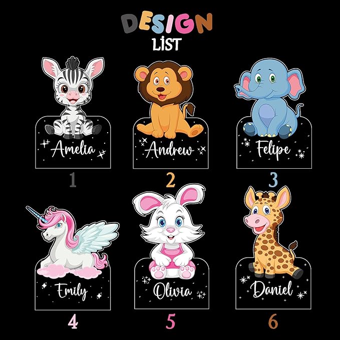 hun concept Personalized Kids Zebra Night Light – Custom Name LED Lamp - Image 3