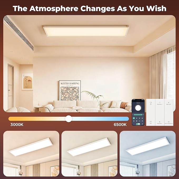 AIKVSXER 36 Pack 1x4 FT LED Flat Panel Light Surface Mount, - Image 5