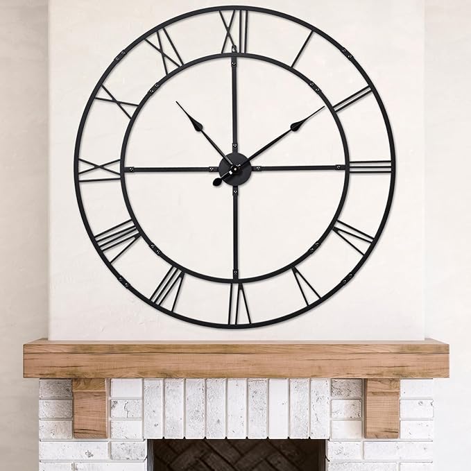 Ohweog Large Wall Clock for Living Room Decor – 32 Inch Silent Non-Ticking by WallClockDecor