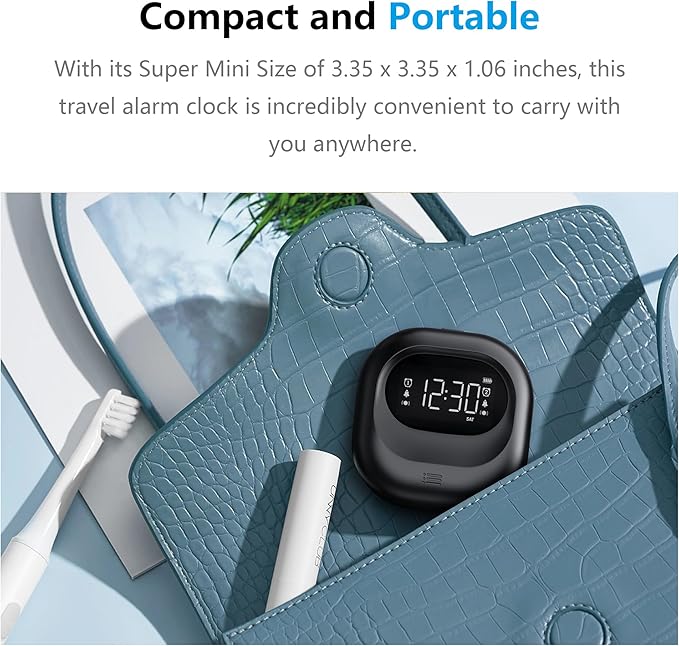Mesqool Vibrating Alarm Clock for Heavy Sleepers, Battery Operated Rechargeable - Image 7