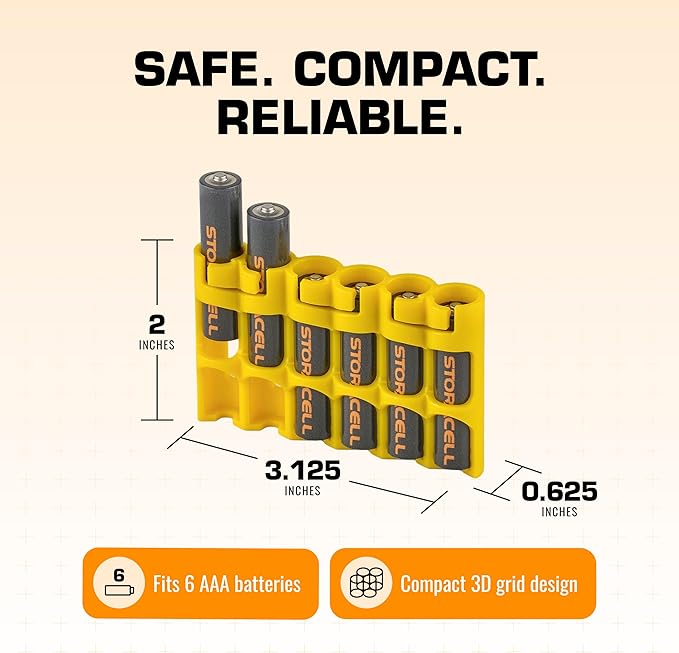 Storacell Slimline AAA-6 Battery Storage Caddy and Dispenser, Holds 6 AAA - Image 6