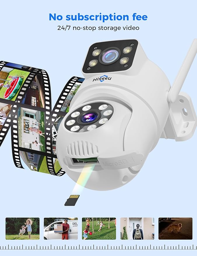 Hiseeu Wireless Security Camera Dual Lens PTZ Outdoor - Image 3