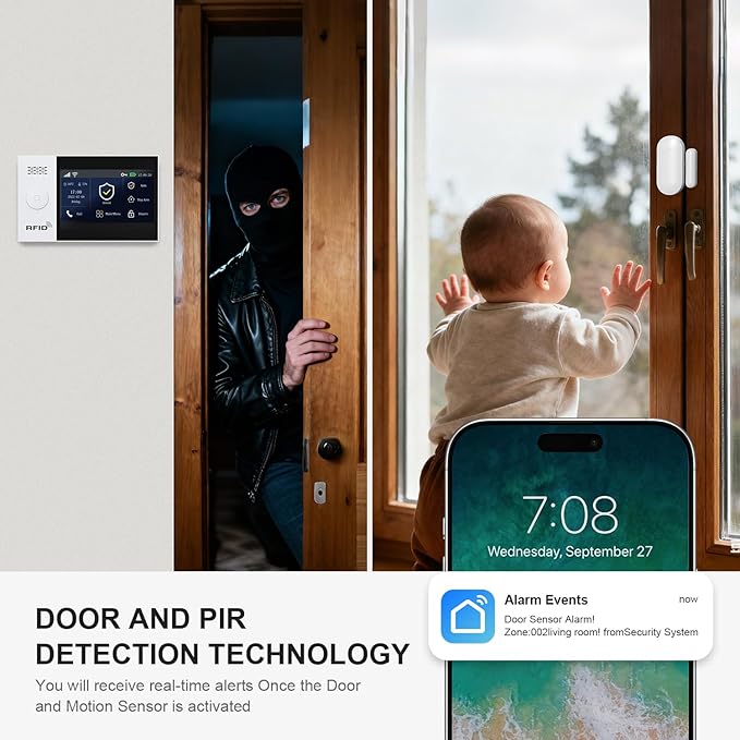PGST Wireless Door Alarm Systems, DIY Motion Detector, Door Sensors, 4G - Image 5