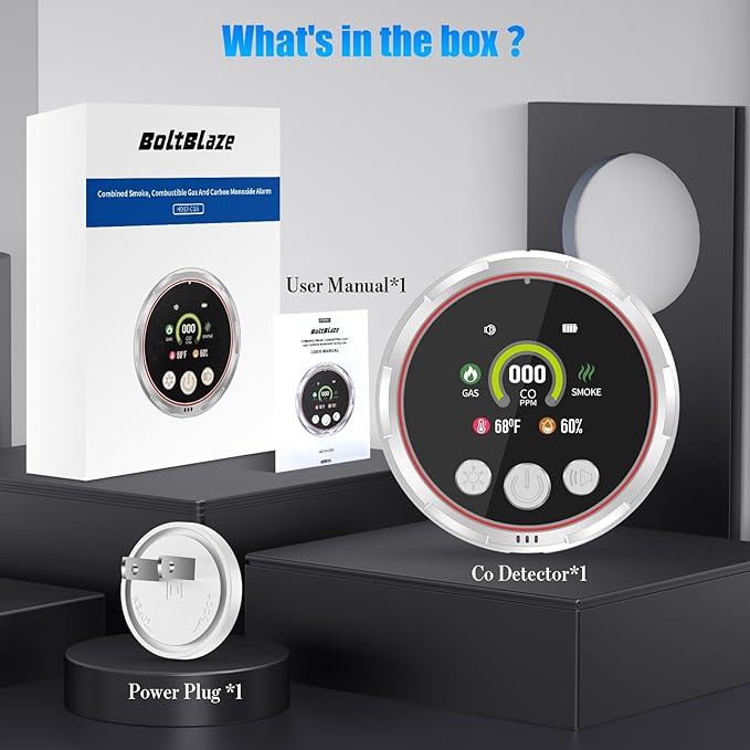 2 Pack 5-in-1 Carbon Monoxide Detectors &Smoke &Natural Gas Leak Detector - Image 8