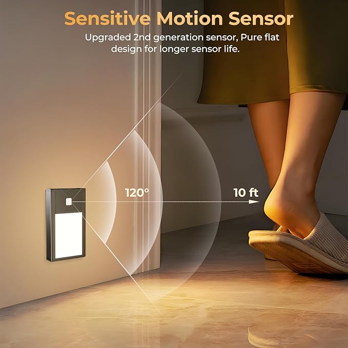VST Motion Sensor Step Night Lights, Rechargeable Battery Powered Stair Lights - Image 4