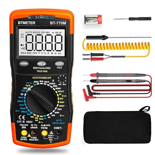 Digital Multimeter TRMS 6000 Count, BTMETER BT-770M Auto/Manual Ranging DMM by BTMETER
