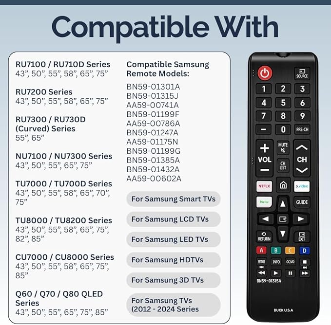 BN59-01315A Samsung TV Remote Control Replacement - Image 3