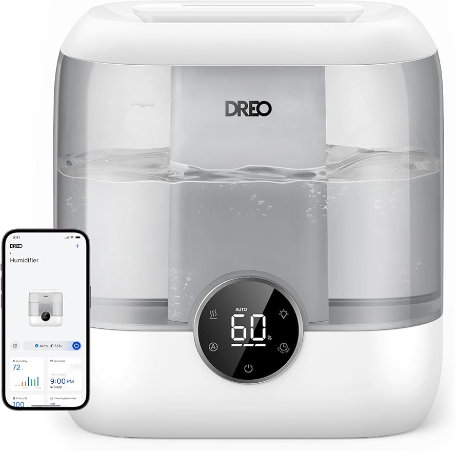 DREO Smart Humidifiers for Bedroom, 6L Top Fill Supersized Cool Mist Humidifier by DREO