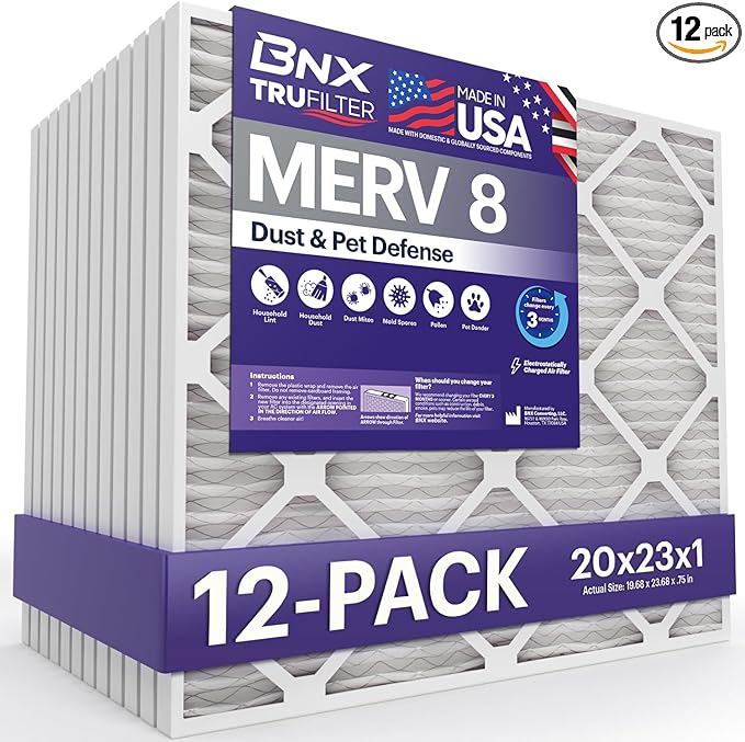 BNX TruFilter 20x23x1 Air Filter MERV 8 by BNX