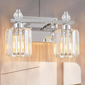 FDPBY Bathroom Vanity Lights 2-Light Chrome Modern Crystal Vanity Light by FDPBY