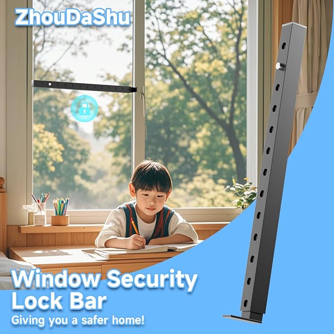 ZhouDaShu Adjustable Window Security Bars, Window Bars Security Inside Vertical - Image 7