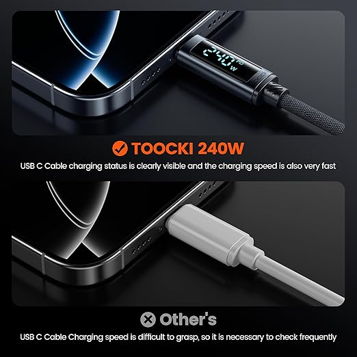 toocki USB C Cable 3.3ft 240W Fast Charging Cord - Image 4