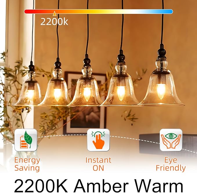 GvvooHome Candelabra Light Bulbs 40 watt Equivalent, E12 LED Bulb Dimmable B10 - Image 3