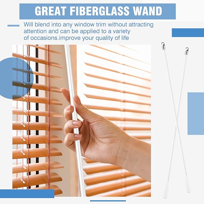 Bokon 2 Pieces White Fiberglass Blind Wand Vertical Blinds Stick Replacement - Image 7