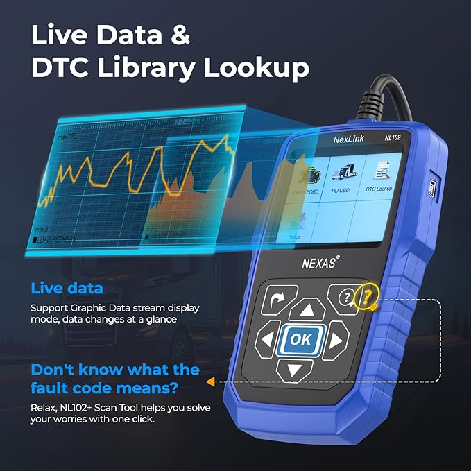 NEXAS Heavy Duty Truck Scanner NL102 Full System Diesel Truck Scan Tool - Image 6