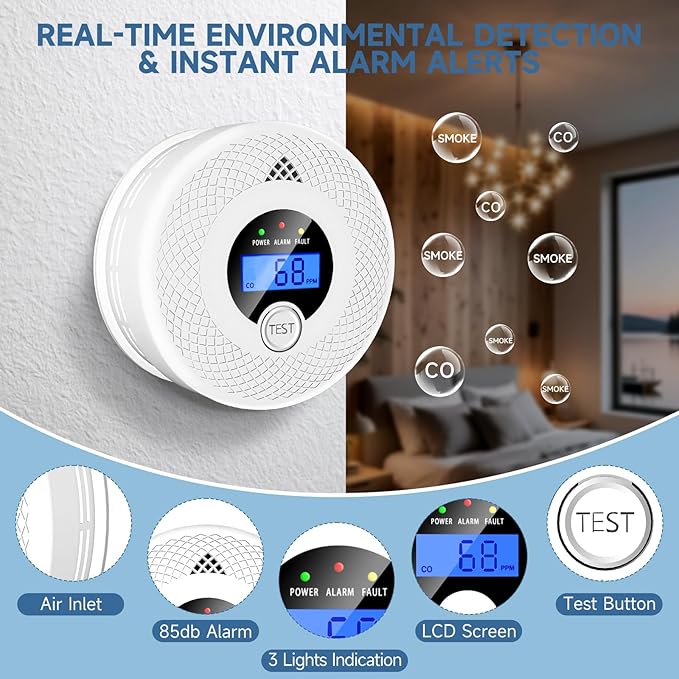3 Pack Interconnected Smoke and CO Alarm - Image 5