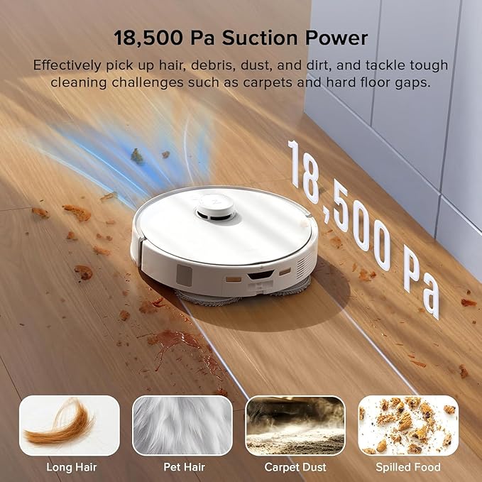 roborock Qrevo Curv S5X Robot Vacuum and Mop, 18500Pa Suction, Zero-Tangling - Image 3