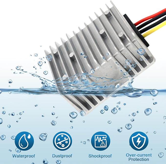 2Pcs DC 24V to 12V 10A 120W Step Down Converter Regulator Waterproof 18V-36V to - Image 3