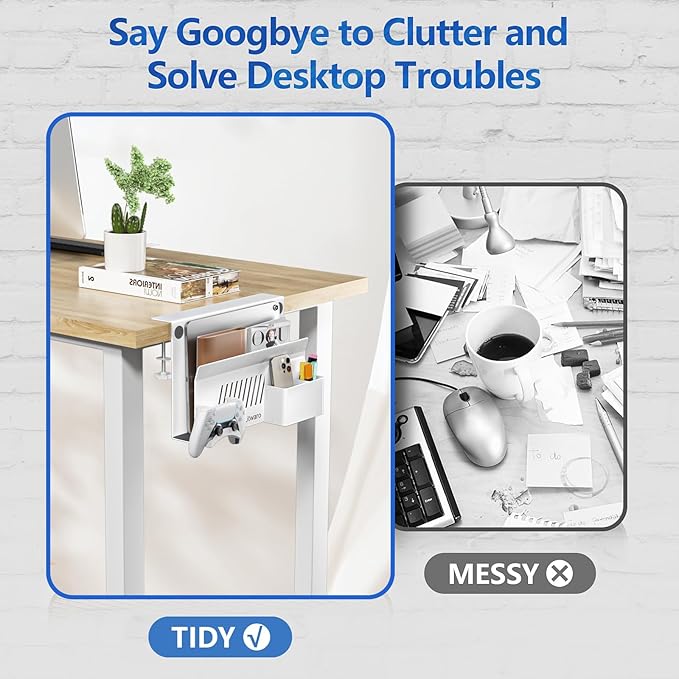 Litwaro Desk Side Storage, No Drill Laptop Holder - Image 3