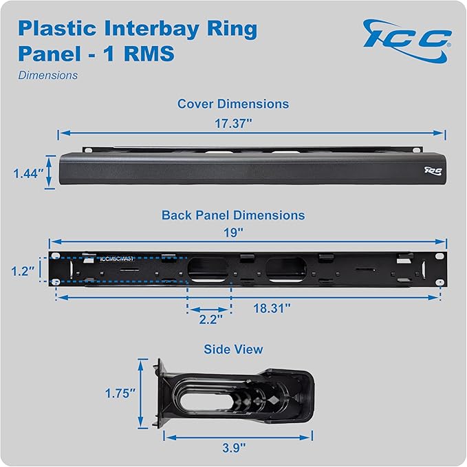 ICC 1U Ring Cable Manager Panel - Image 8