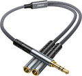 JOMLEY Headphone Splitter 1.6ft, Audio Splitter 3.5mm 1 Male to 2 Female Adapter by JOMLEY