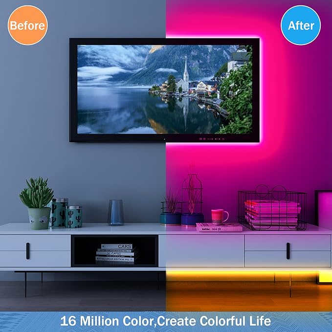 KEELIXIN LED Lights Music Sync RGB LED Strip Lights - Image 9