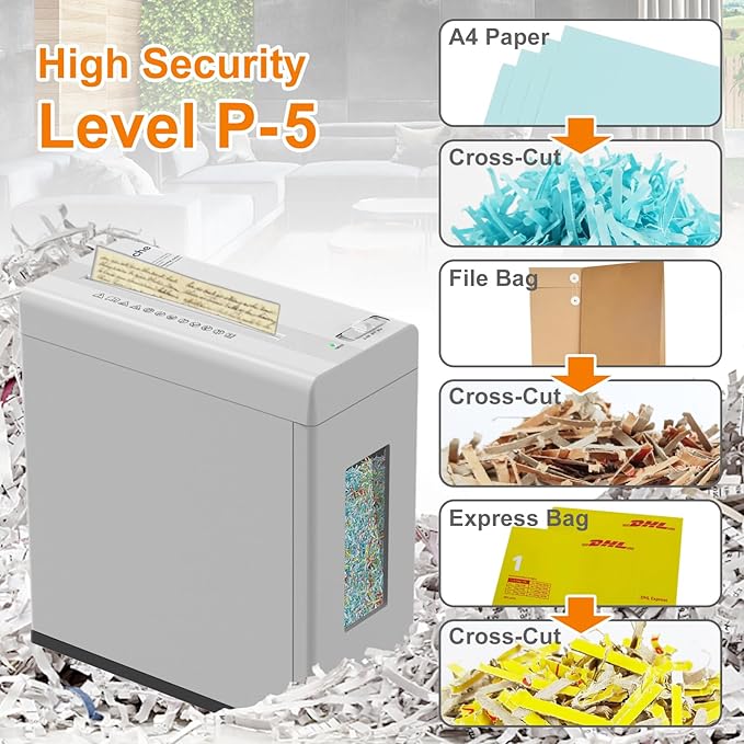 Suntiko Paper Shredder, 5-Sheet Micro Cut - Image 3