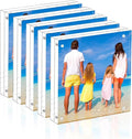 Meetu Acrylic 5x5 Picture Frame 5 Pack Clear Two Sided Desk Photo Frame by Meetu