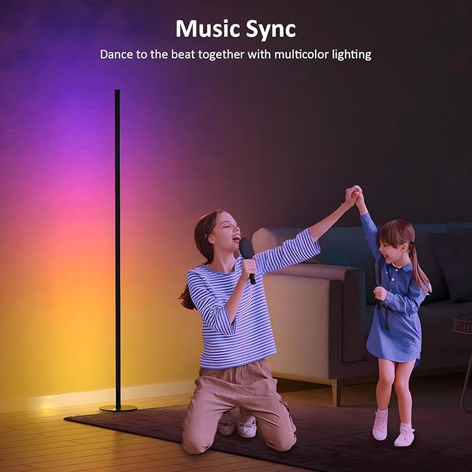 Corner Floor Lamp 2 Pack, Music Sync 16 Million Colors, Warm White Ambient - Image 5