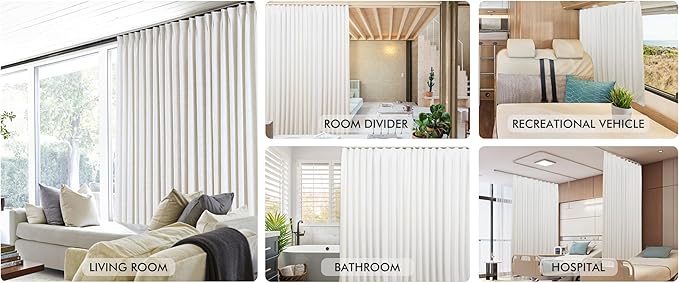 ChadMade Ceiling or Wall Mount Curtain Track Kit - 6ft Adjustable Length Drape - Image 7