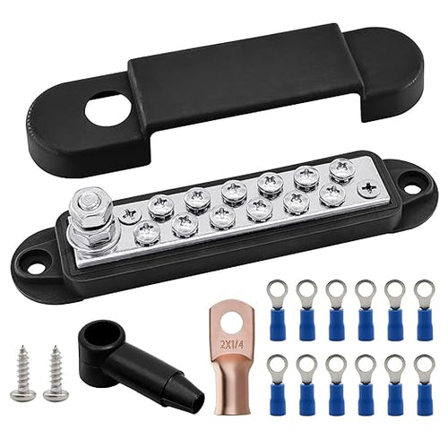 1/4" Stud Power Distribution Block Bus Bar by Ampper