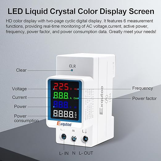 Exqutoo Multi-Function Energy Meter Color Digital Energy Meter - Image 2