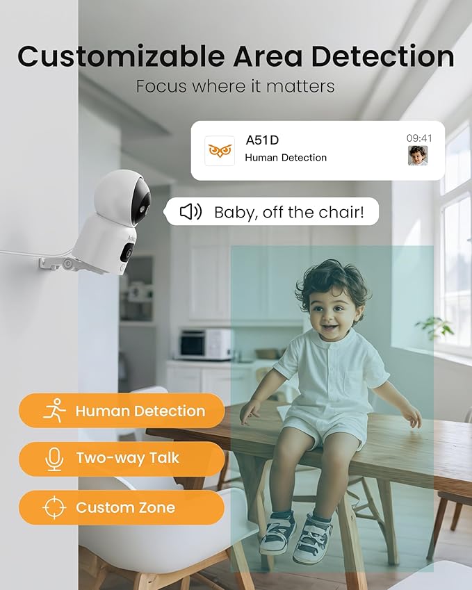 Anlapus 2 x A51D 4MP Dual Lens Indoor Security Camera, Motion Detect, Auto Track - Image 7
