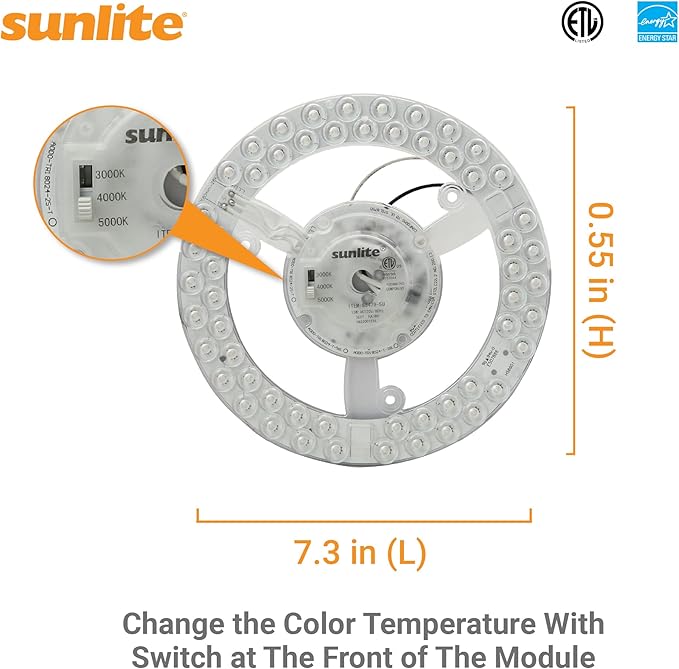 Sunlite 88479 7.3-Inch AC LED Light Engine Module, 15 Watts, 1350 Lumens - Image 2