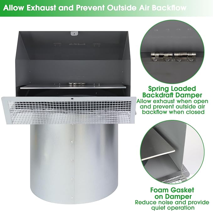 10 Inch Hooded Wall Vent Exhaust - Image 4