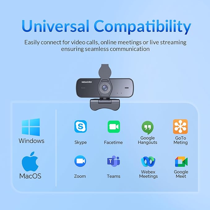 NEWORK 4K Webcam for PC, Ultra 4K HD, 2 Noise Reduction Mics, Auto Focus & - Image 8