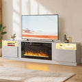 YISUFO 80” TV Stand with 36” Electric Fireplace, Large Modern Media by YISUFO