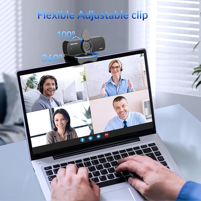 NEWORK 4K Webcam for PC, Ultra 4K HD, 2 Noise Reduction Mics, Auto Focus & - Image 6