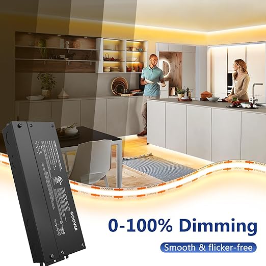GOOVER 180W Dimmable LED Driver, 12V 5-in-1 Dimmable Power Supply, 3-Channels - Image 3