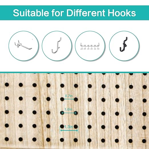 Babion 6 Panel Pegboard Display, Pegboard Room Divider Freestanding Folding - Image 8