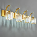FDPBY 4-Light Crystal Vanity Light, Modern Gold Bathroom Wall Sconce by FDPBY